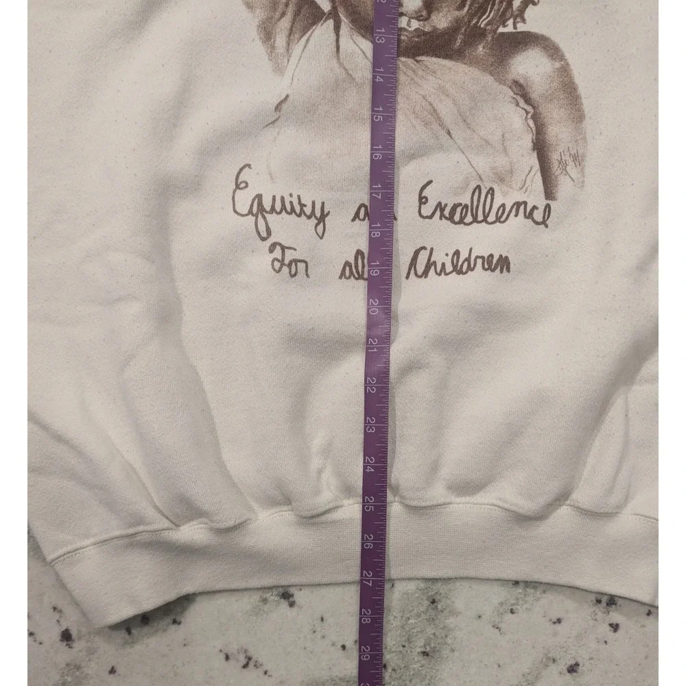 VTG Y2K Crewneck Sweatshirt Equity & Excellence‎ for Children Cream XL Teacher - Picture 4 of 5